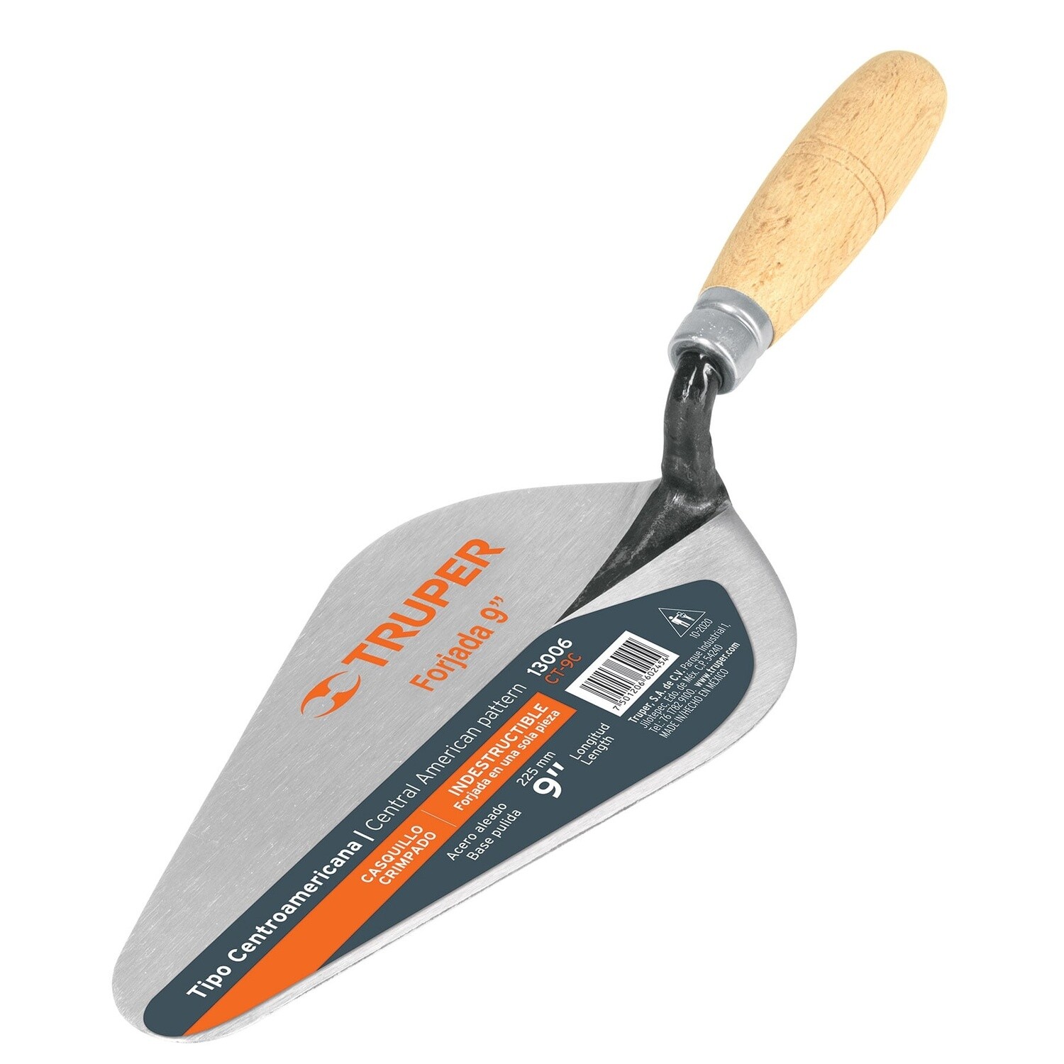 Cuchara para albanil 9 forjada tipo Centroamericana, Truper COD 13006