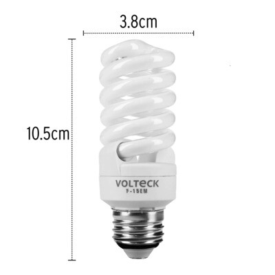 Lampara espiral mini T2 15 W luz de dia en blister, Volteck COD 48204