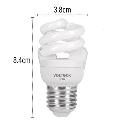 Lampara espiral mini T2 5 W luz de dia en blister, Volteck COD 48200