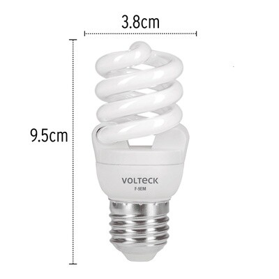 Lampara espiral mini T2 9 W luz de dia en blister, Volteck COD 48500