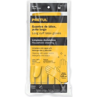 Guantes de latex para limpieza, M, Pretul COD 23260