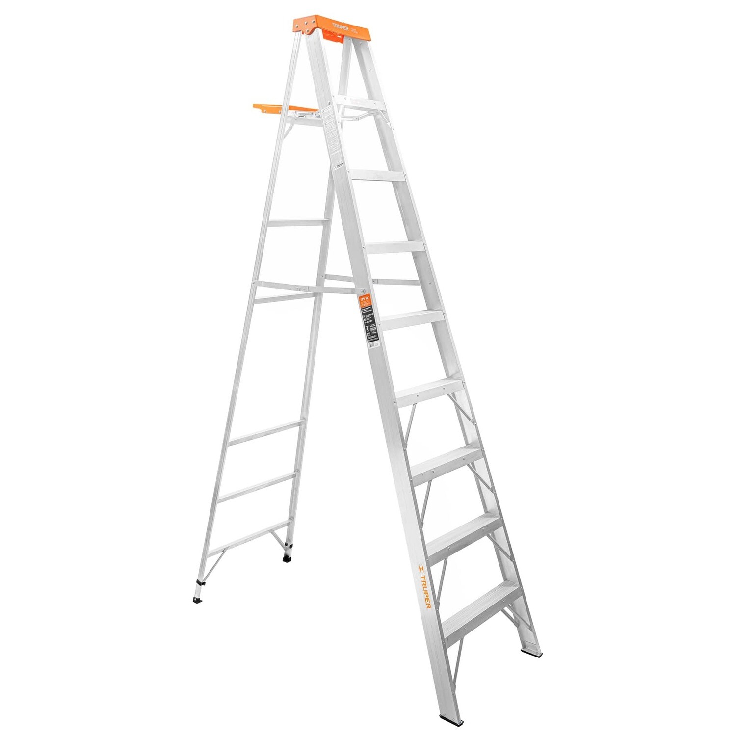 Escalera de tijera tipo ll 8 peldanos y bandeja, Truper COD 10338