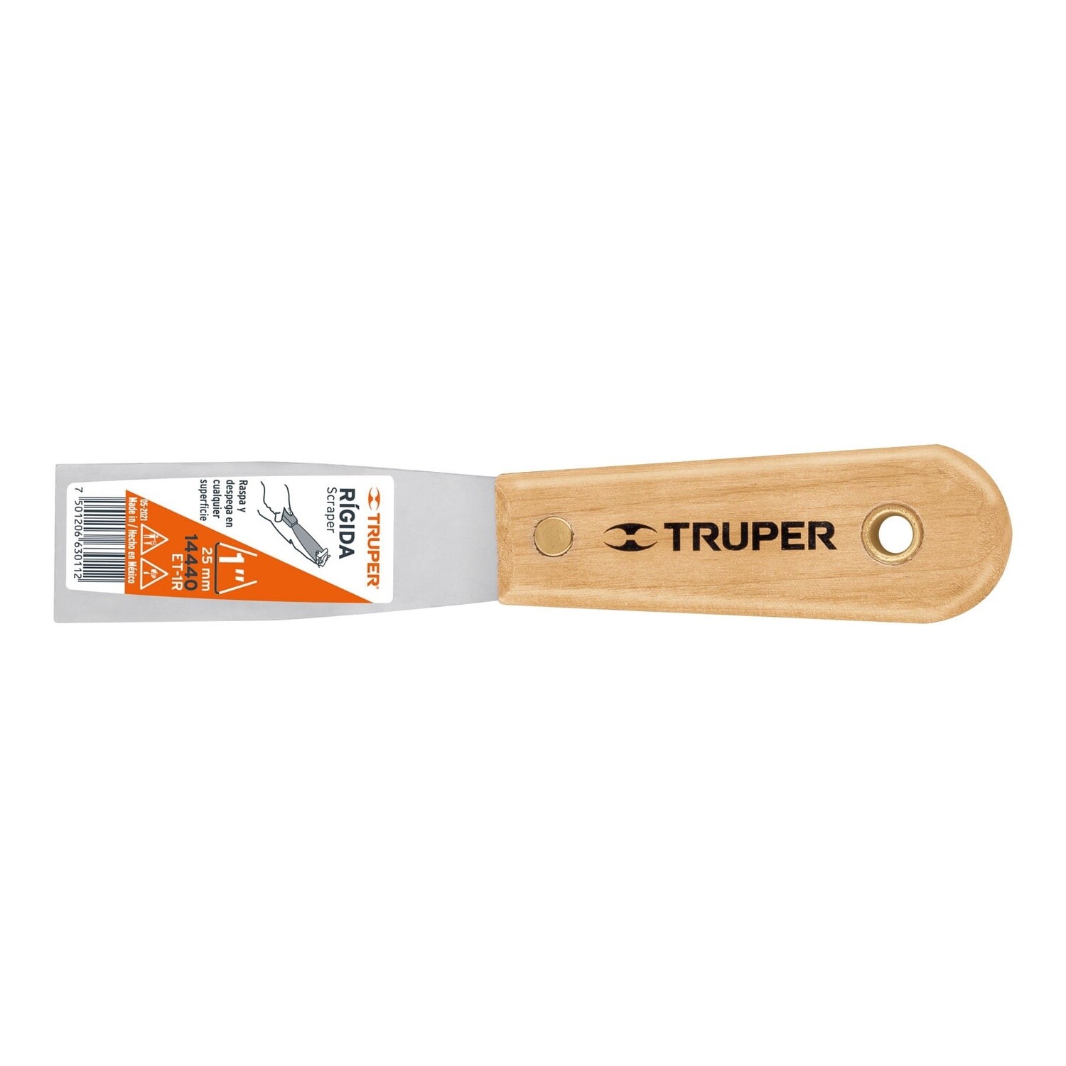 ESPATULA RIGIDA, MANGO DE MADERA,  1" COD 14440 TRUPER ET-1R