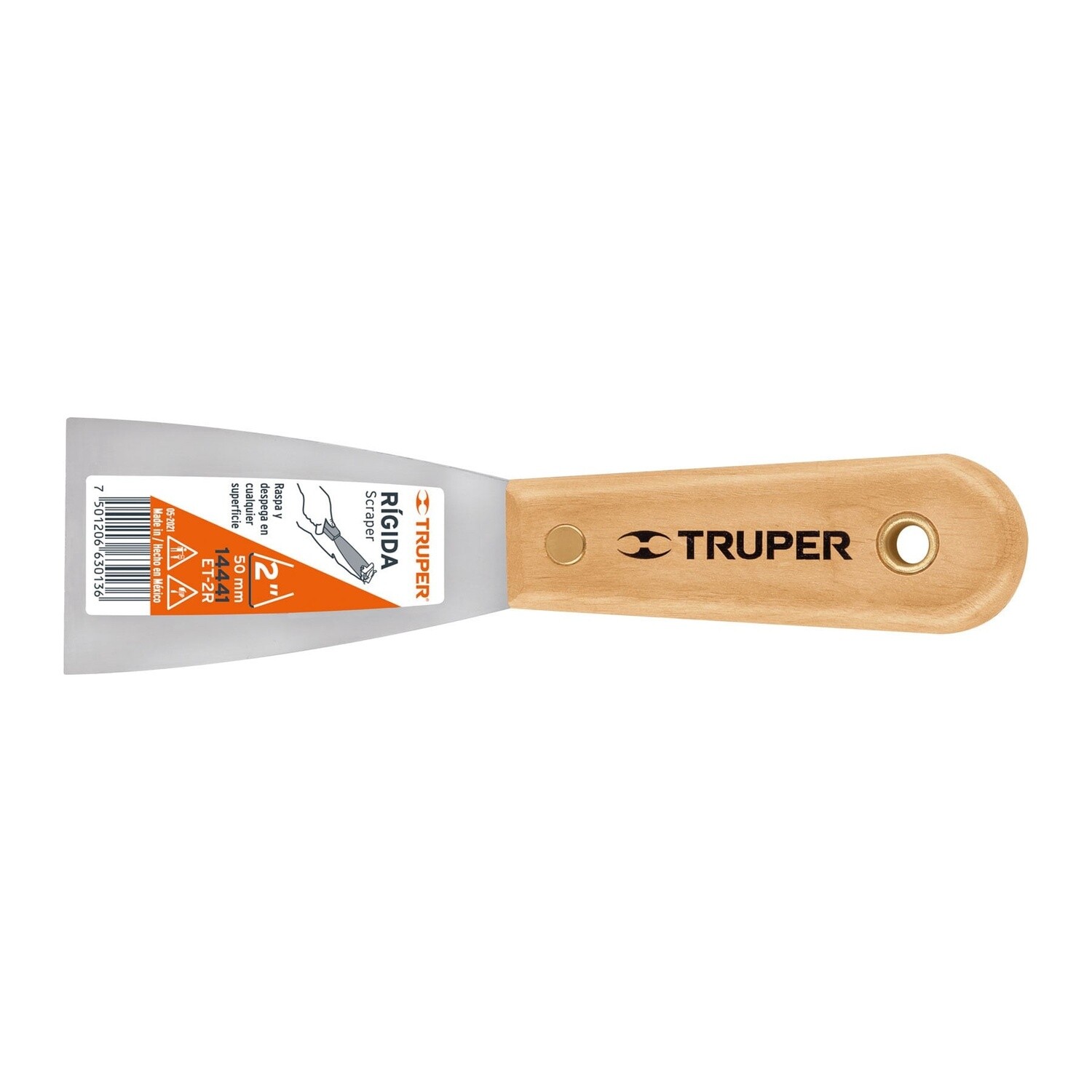 Espatula rigida 2 con mango de madera, Truper COD 14441
