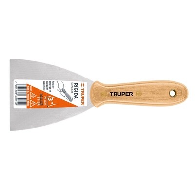 Espatula rigida 3 con mango de madera, Truper COD 14442