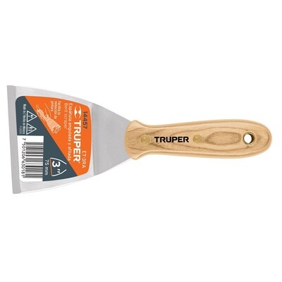 Espatula afilada y angulada 3 con mango de madera, Truper COD 14457