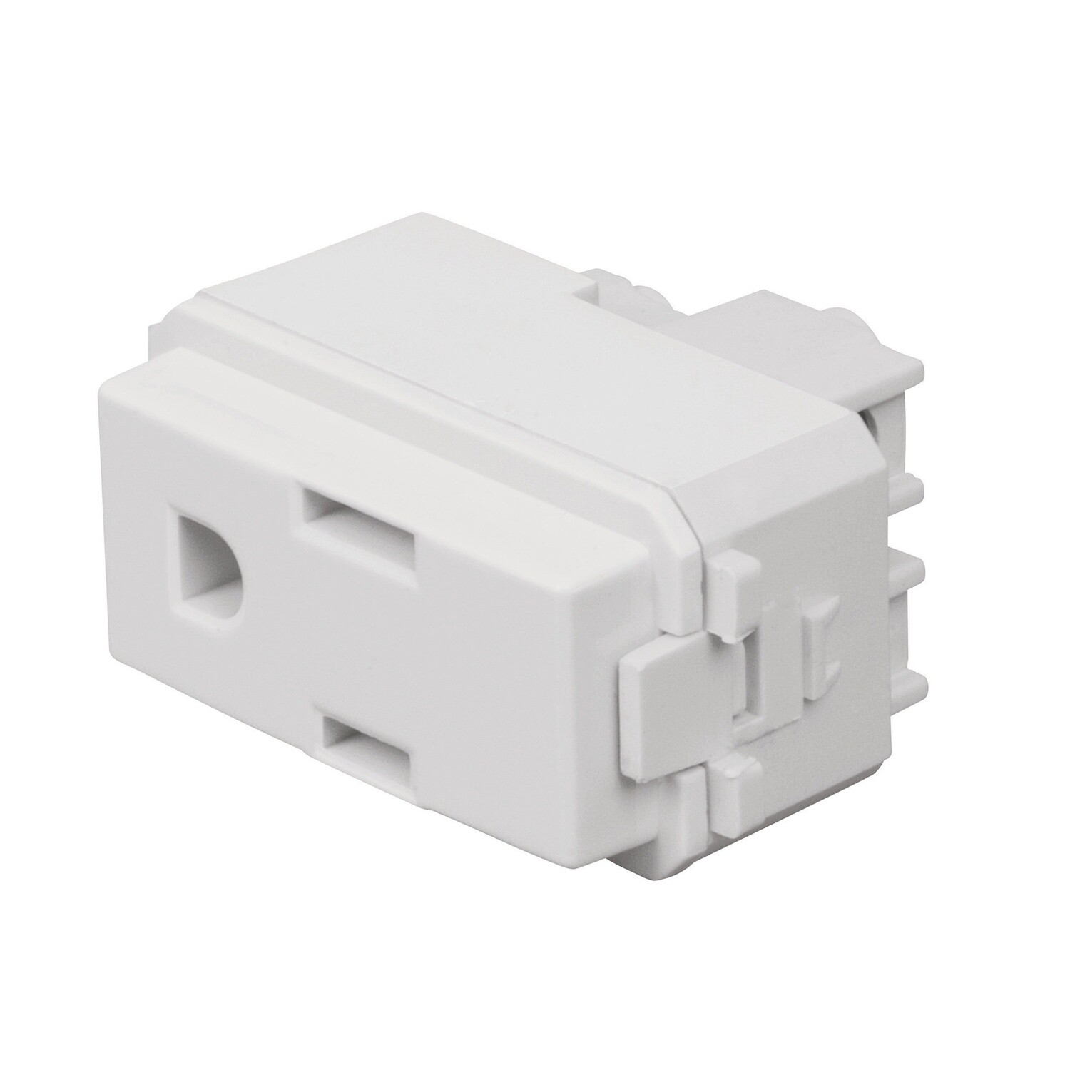 Contacto sencillo, 2 polos tierra, linea Italiana, blanco COD 48131