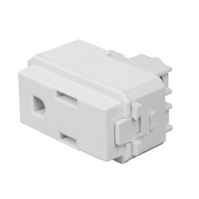Contacto sencillo, 2 polos tierra, linea Italiana, blanco COD 48131