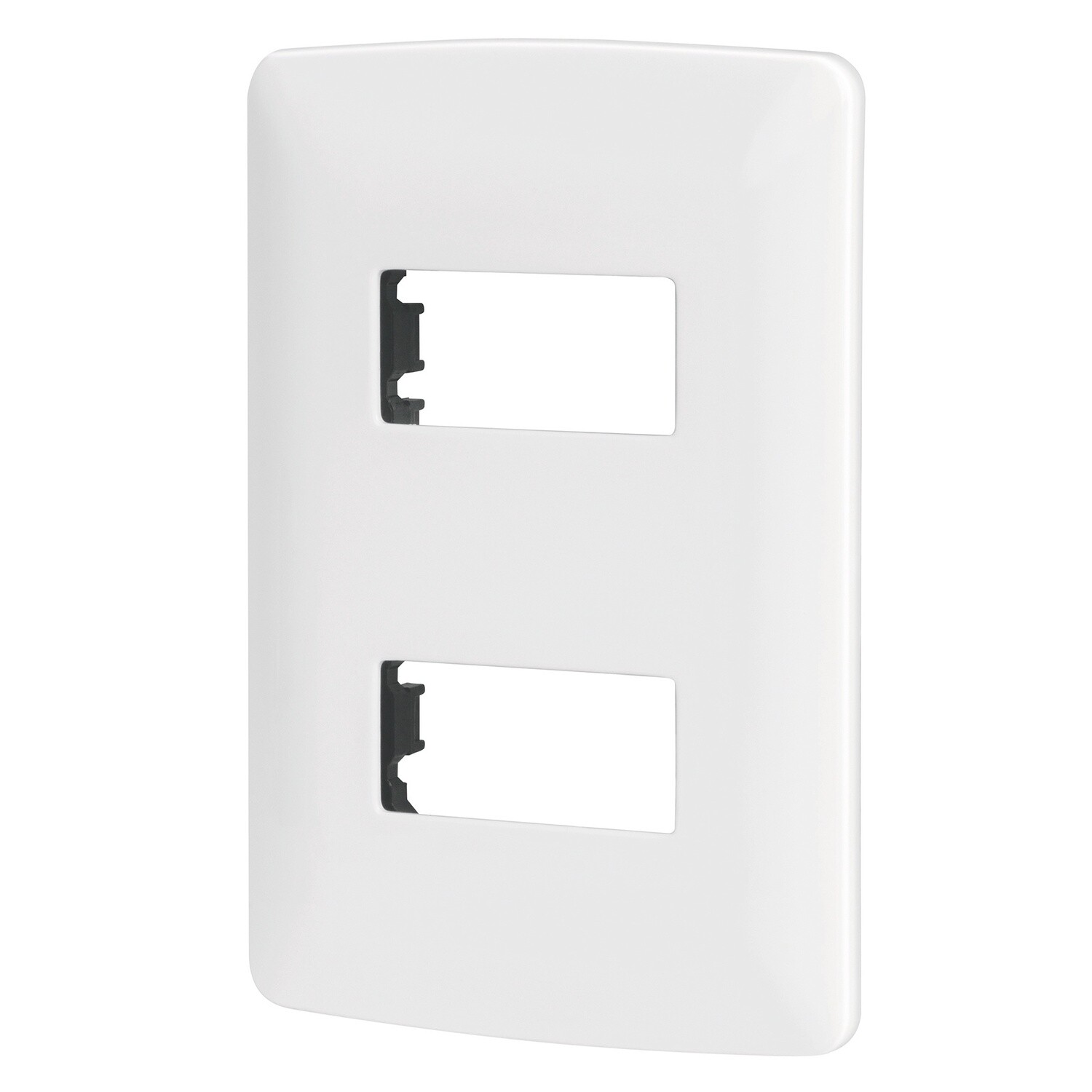 Placa 2 modulos de ABS, linea Italiana, color blanco COD 48133