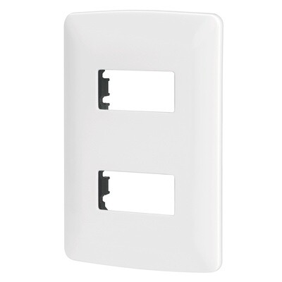 Placa 2 modulos de ABS, linea Italiana, color blanco COD 48133