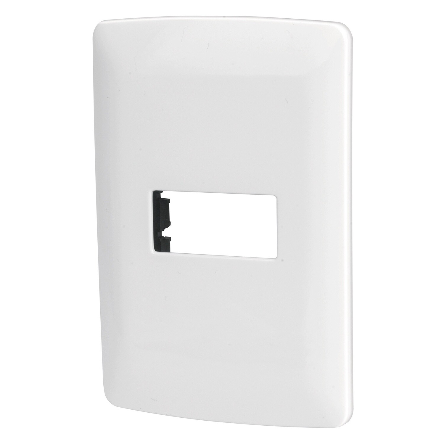 Placa 1 modulo de ABS, linea Italiana, color blanco, Volteck COD 48134