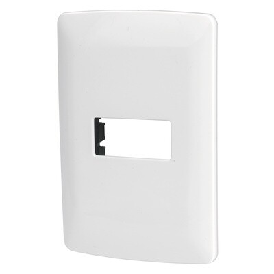 Placa 1 modulo de ABS, linea Italiana, color blanco, Volteck COD 48134