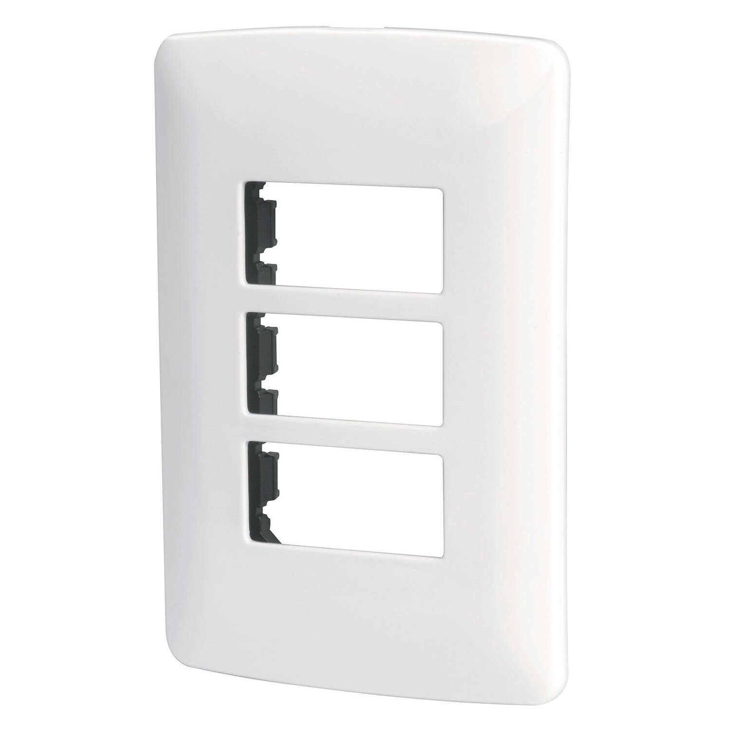 Placa 3 modulos de ABS, linea Italiana, color blanco COD 48136
