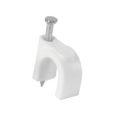Bolsa con 20 grapas blancas de 10 mm para cable redondo COD 48274