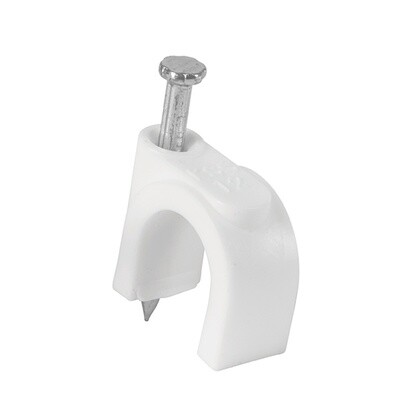 GRAPA PARA CABLE REDONDO, 12mm  BLANCA, BOLSA CON 20  PIEZAS COD 48275 VOLTECK GCU-12B