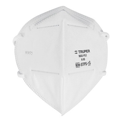 Respirador plegable N95, para polvos y particulas, Truper COD 14427