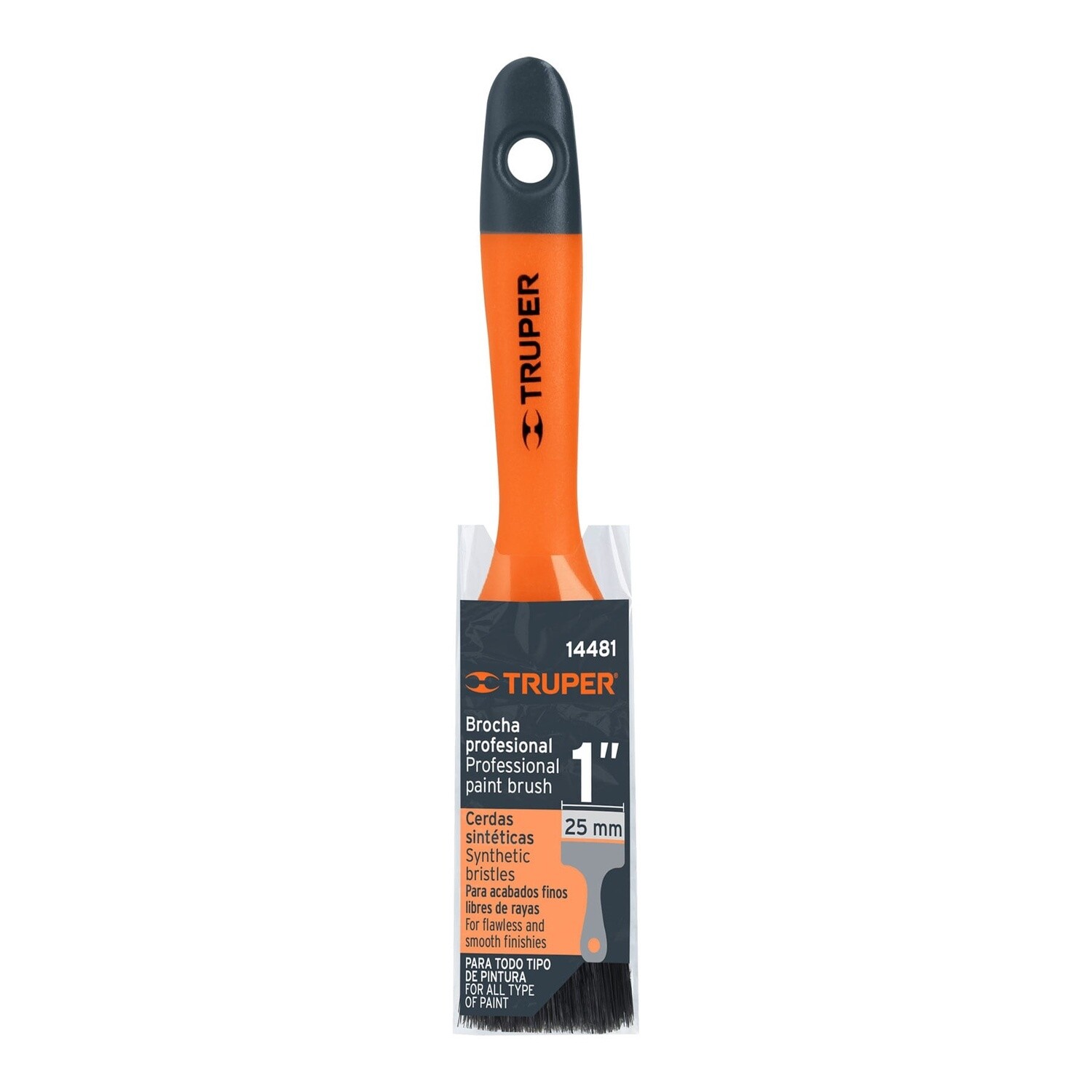 BROCHA PROFESIONAL, MANGO DE PLASTICO, 1" COD 14481 TRUPER BRT-1
