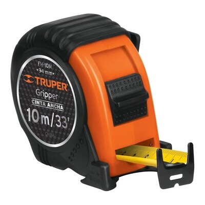 Flexometro Gripper contra impactos 10 m cinta 32 mm, Truper COD 14582