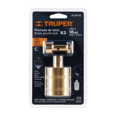 Plomada  #3 de laton con centro Truper COD 17068
