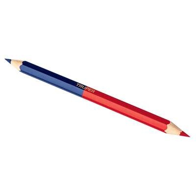 Blister con 2 lapices 18 cm bicolor gruesos para carpintero COD 101685