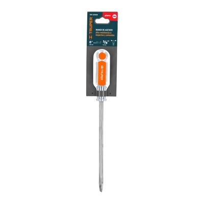 Desarmador plano 3/8 x 8 mango de acetato, Truper COD 14008