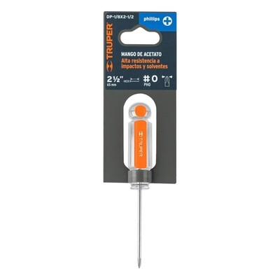 Desarmador de cruz 1/8 x 2-1/2 mango de acetato, Truper COD 14050