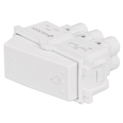 INTERRUPTOR PARA TIMBRE , LINEA ITALIANA COLOR BLANCO 48139 Volteck