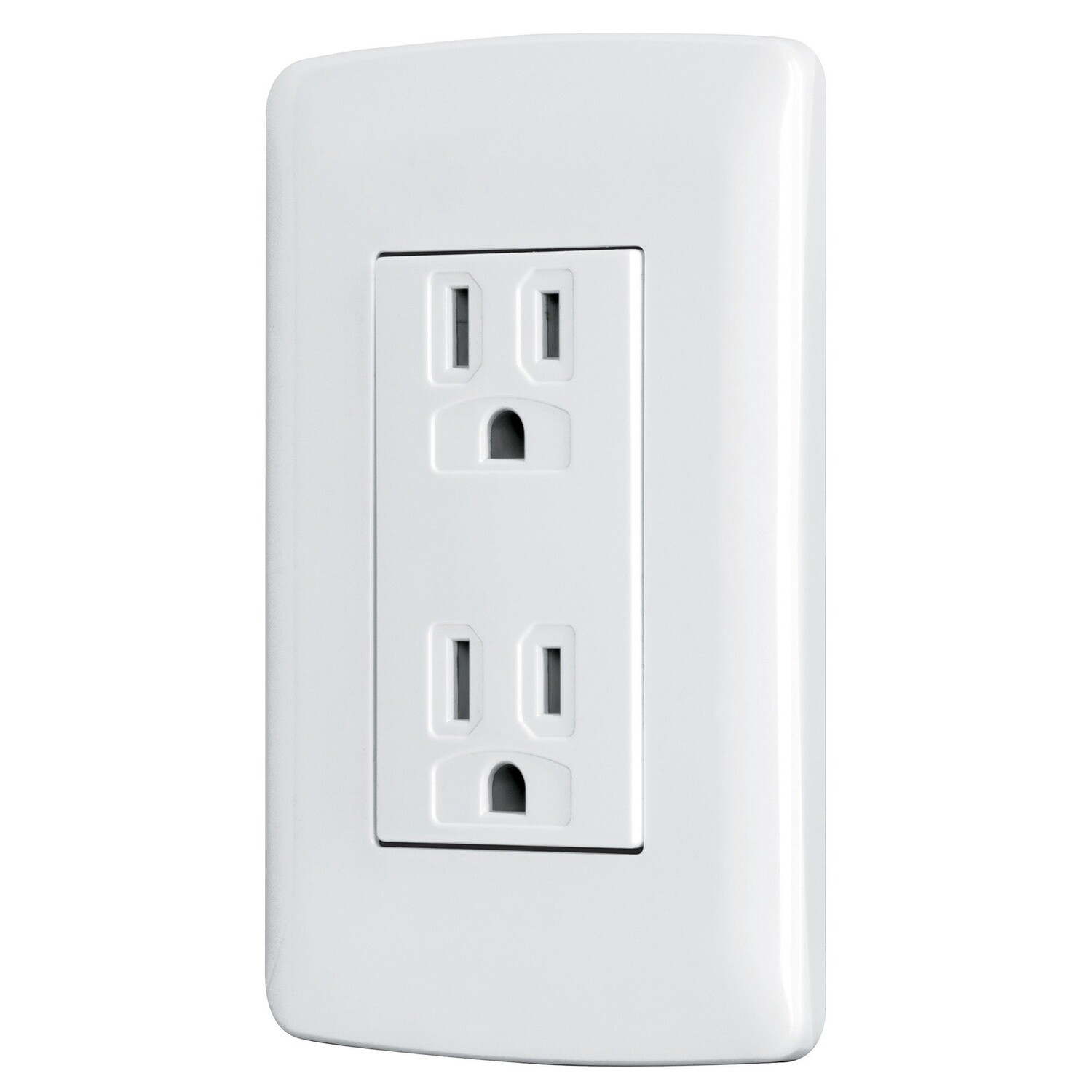 Contacto duplex aterrizado, color blanco, linea Italiana COD 48130