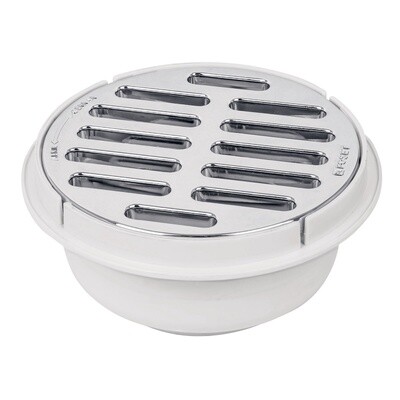 Coladera de ABS con rejilla cromada 5, 1/4 de vuelta, Foset COD 49616