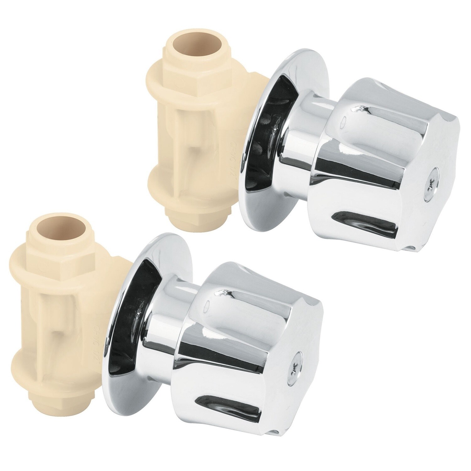 Caja con 2 llaves de empotrar de CPVC para regadera, Foset COD 45046