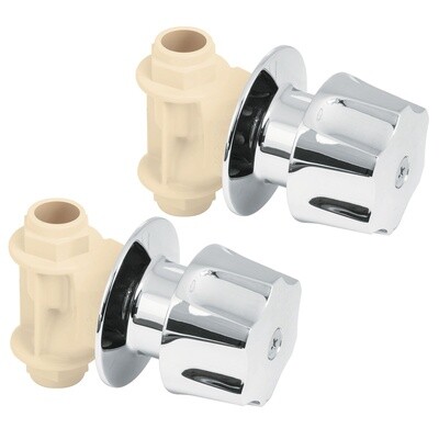Caja con 2 llaves de empotrar de CPVC para regadera, Foset COD 45046