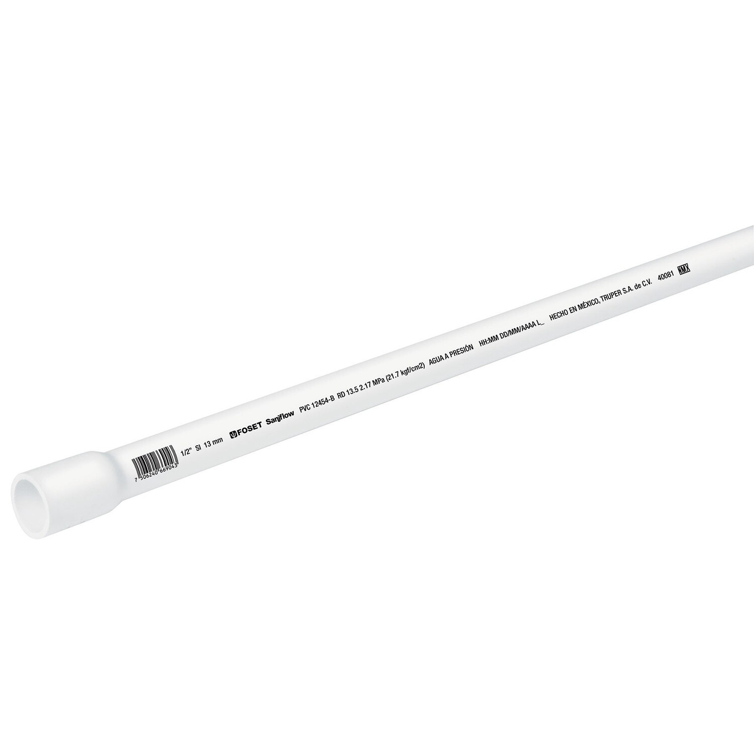 TUBO HCO 1/2" DE 3 METROS TRUPER COD 40081
