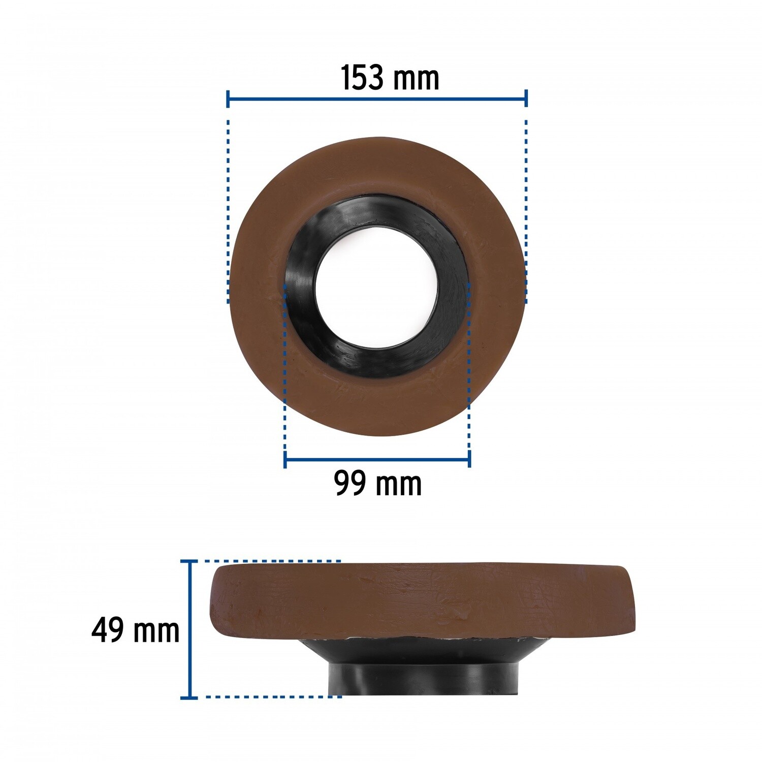 Cuello de cera con guia para WC, robusto, 250 g, Foset COD 46235