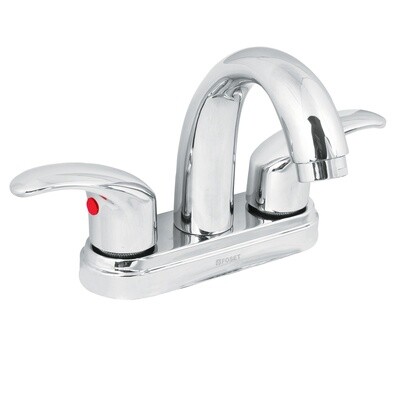 MEZCLADORA CROMO 4 PARA LAVABO,NARIZ CURVA, PALANCA FOSET 49693