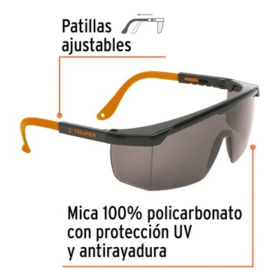 Lentes de seguridad ajustables grises, Truper Classic COD 14213