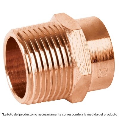 CONECTOR DE COBRE DE  ROSCA EXTERIOR 1-1/4" TCCO TRUPER 48895