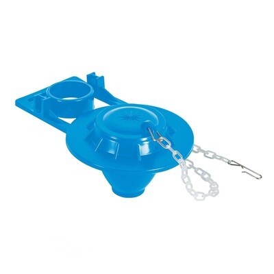 Sapo 2 para WC, PVC, azul, cadena plastica, Foset 49346
