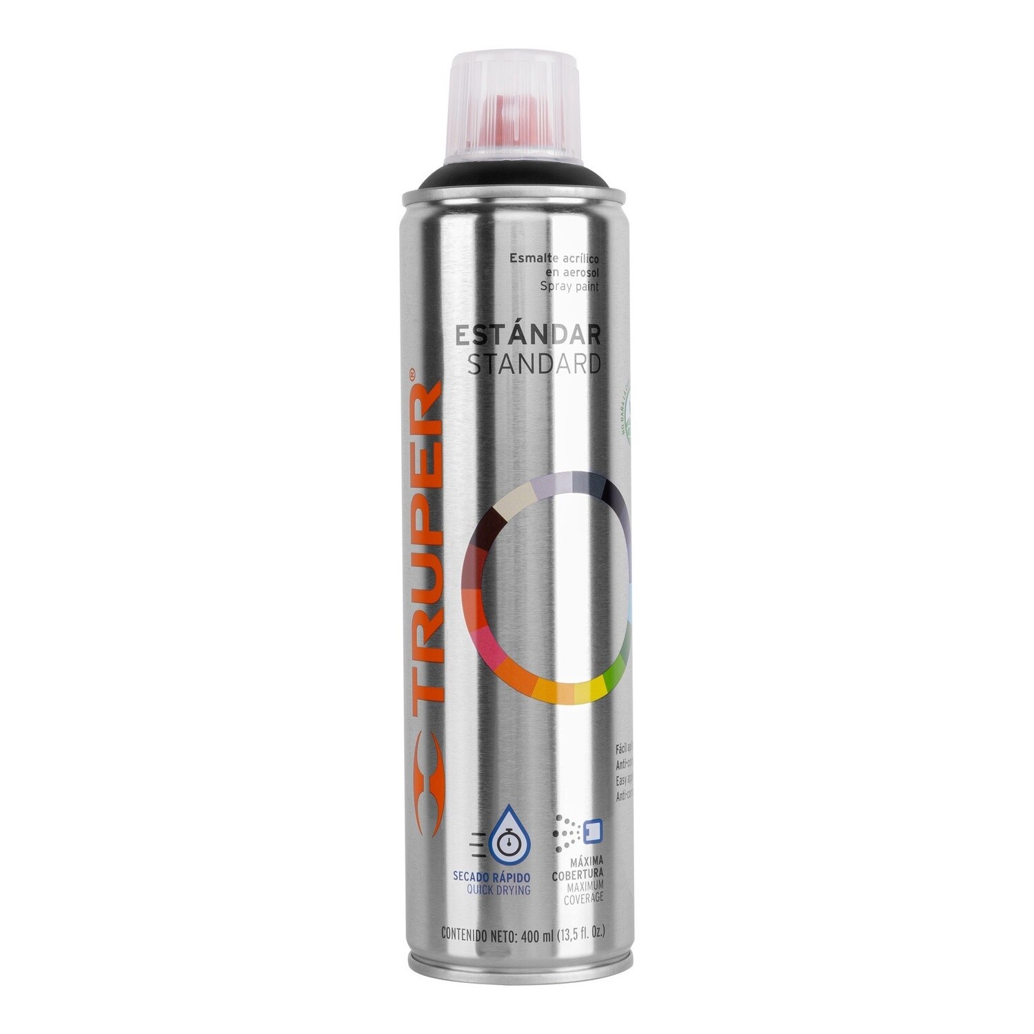 Pintura en aerosol, negro mate, bote esbelto, 400 ml COD 19033