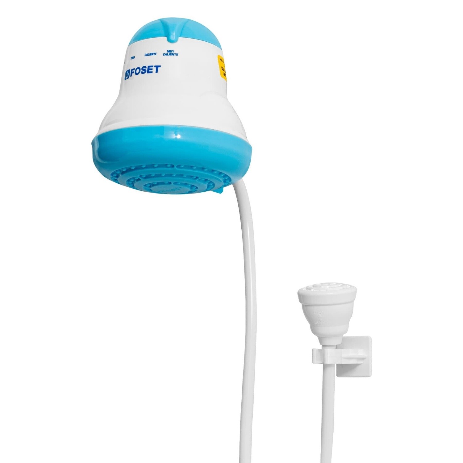 Regadera electrica, 4 temperaturas, 14.5cm, azul, Foset COD 45155