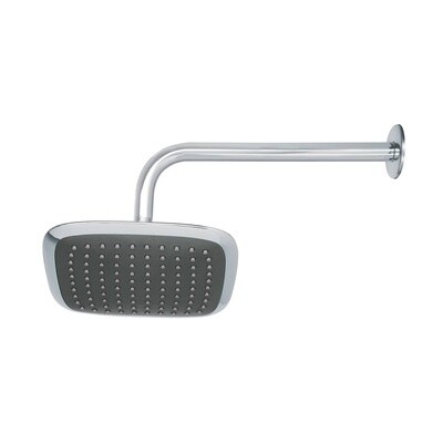 Regadera cuadrada plato ancho 8 brazo inox a muro, Aero COD 49452