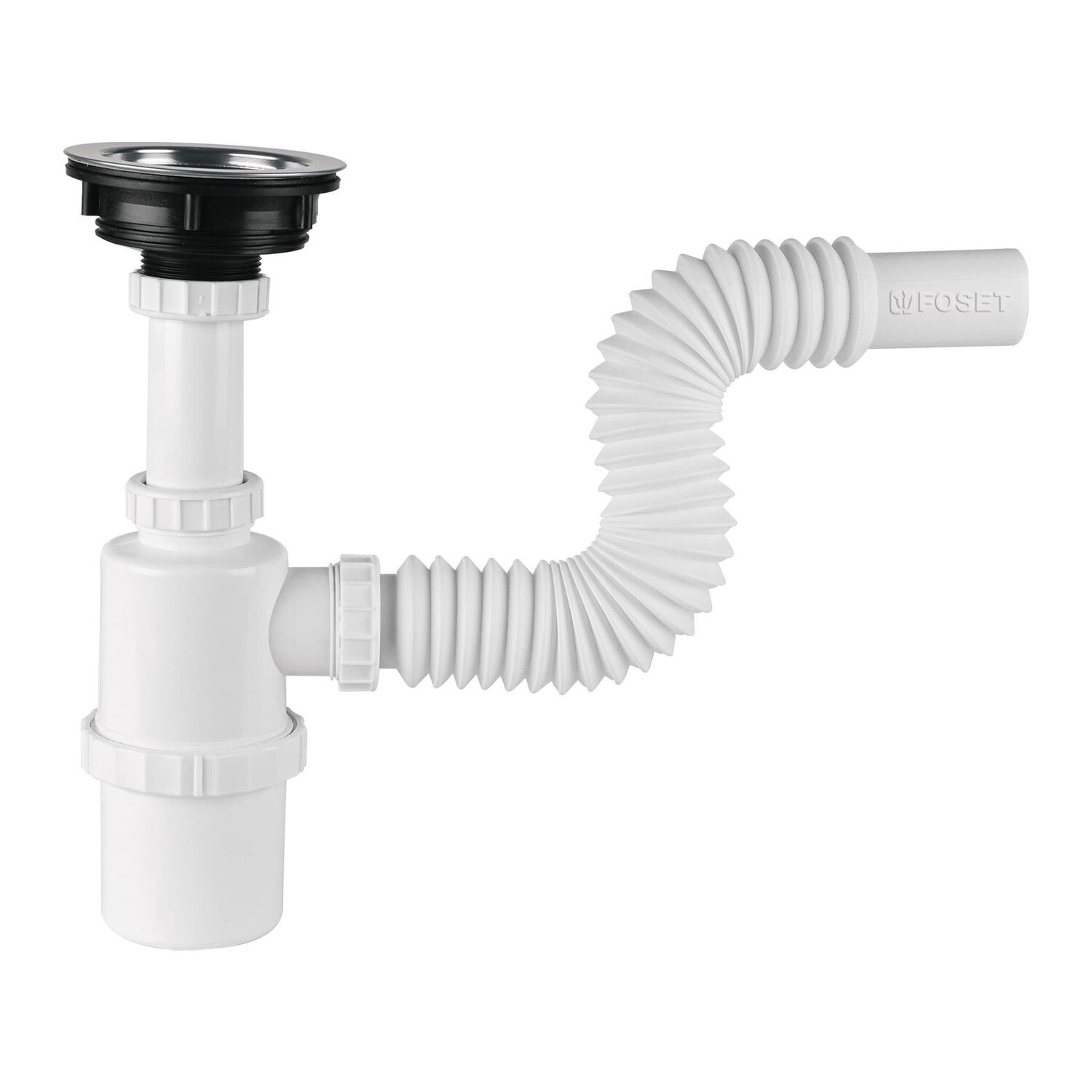 Cespol de bote con contracanasta de acero inoxidable para fregadero COD 49506