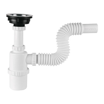 Cespol de bote con contracanasta de acero inoxidable para fregadero COD 49506