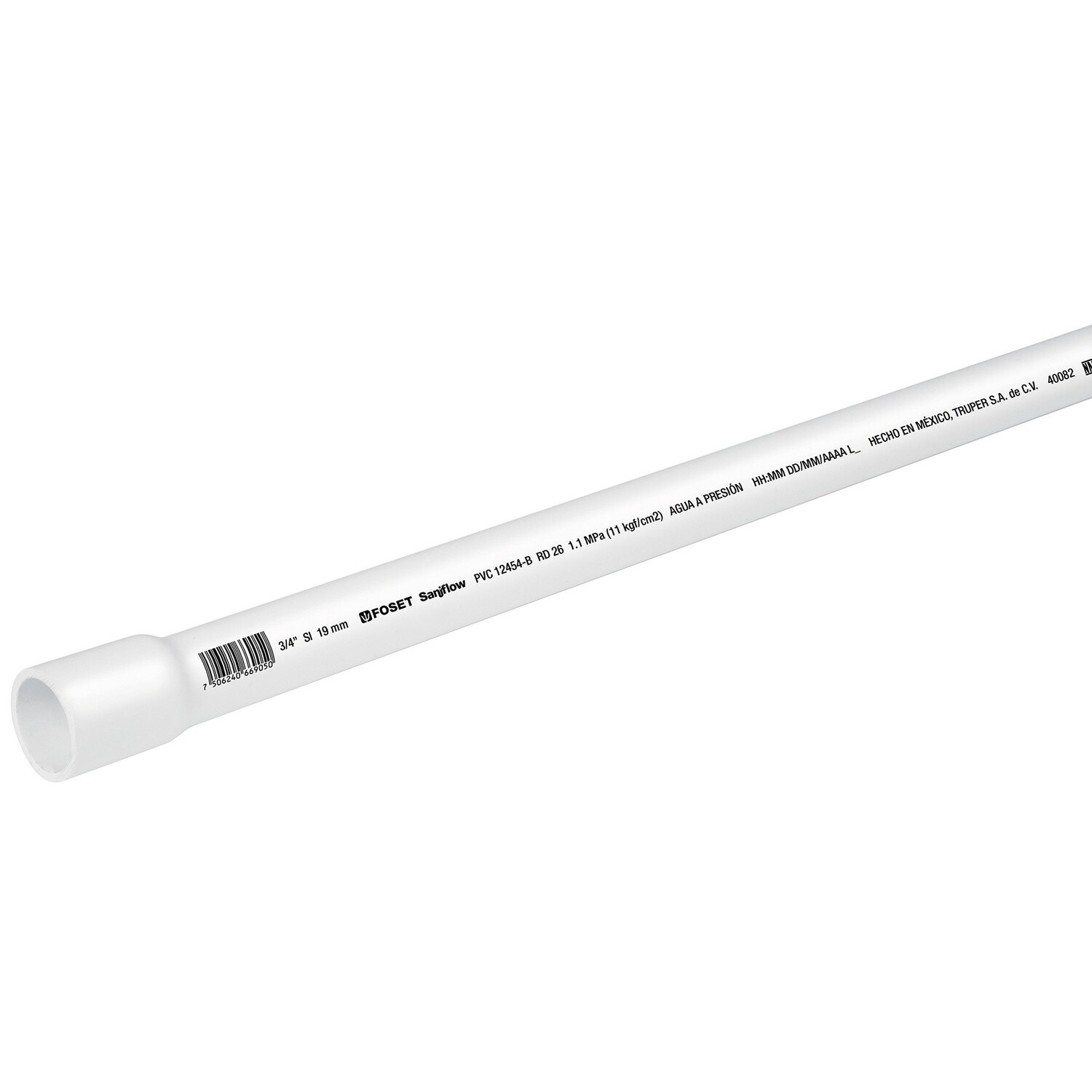 TUBO HCO 3/4" DE 3 METROS TRUPER COD 40082