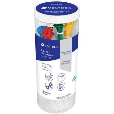 CINCHO  PLASTICO, COLORES SURTIDOS, PRECIO POR BOTE 650 PIEZAS  COD 44298 BCIN-650.