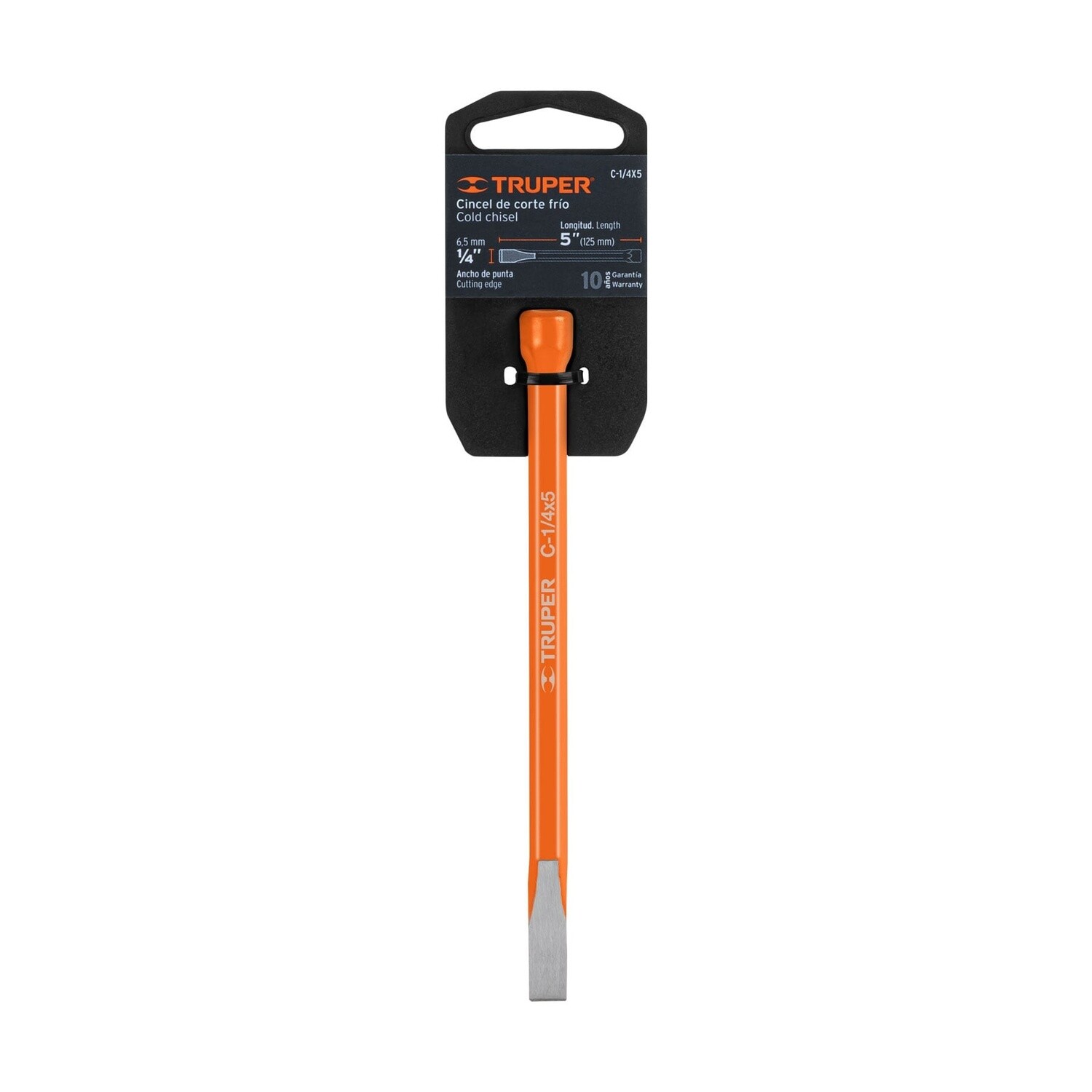 CINCEL DE CORTE FRIO, 1/4 X 5" COD 12100 TRUPER C-1/4X5