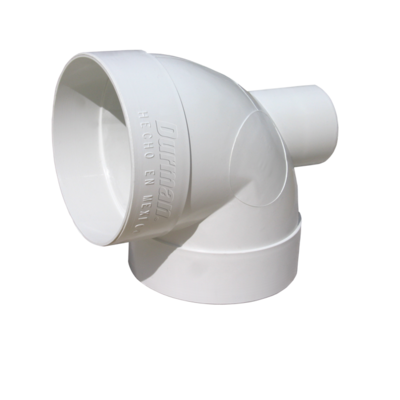 CODO PVC 90° 4" CON SALIDA 2", LATERAL IZQUIERDA 2" PT5014A