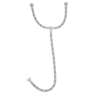 Manguera T lavabo/fregadero, acero inox,1/2x1/2x1/2,55cm COD 49124