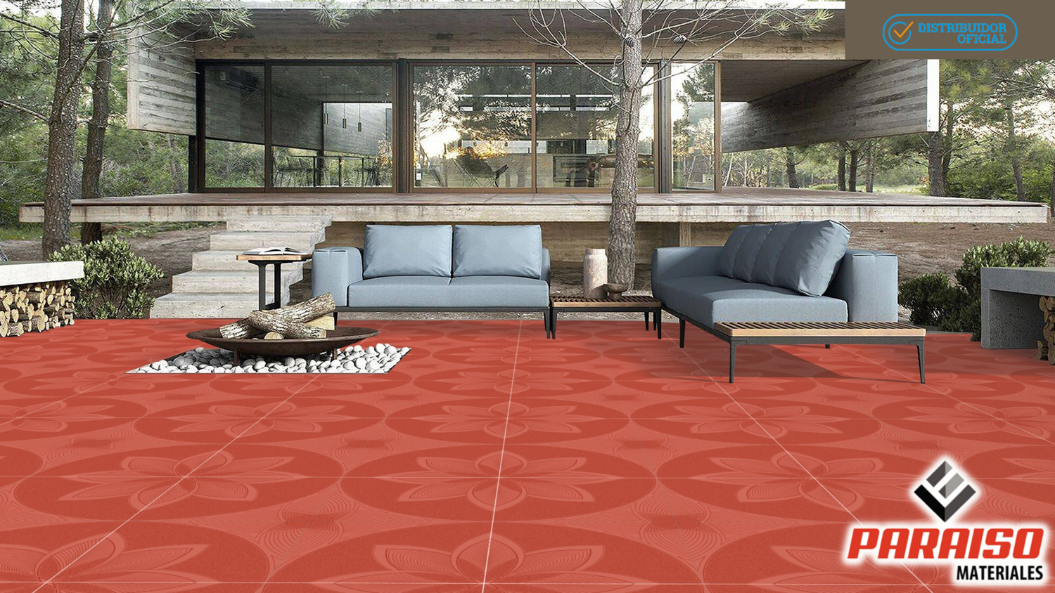 PISO VENEZUELA ROJO 33X33 1.76M² PORCELANITEZ