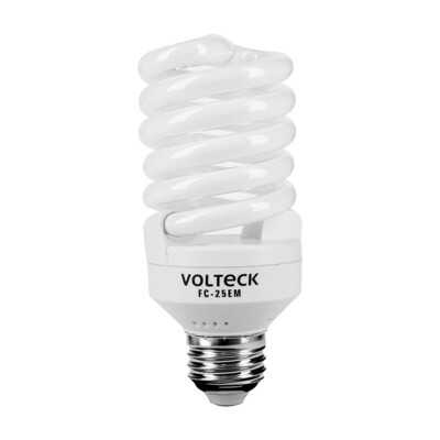 Lampara espiral mini T2 25 W luz calida en blister, Volteck COD 48507