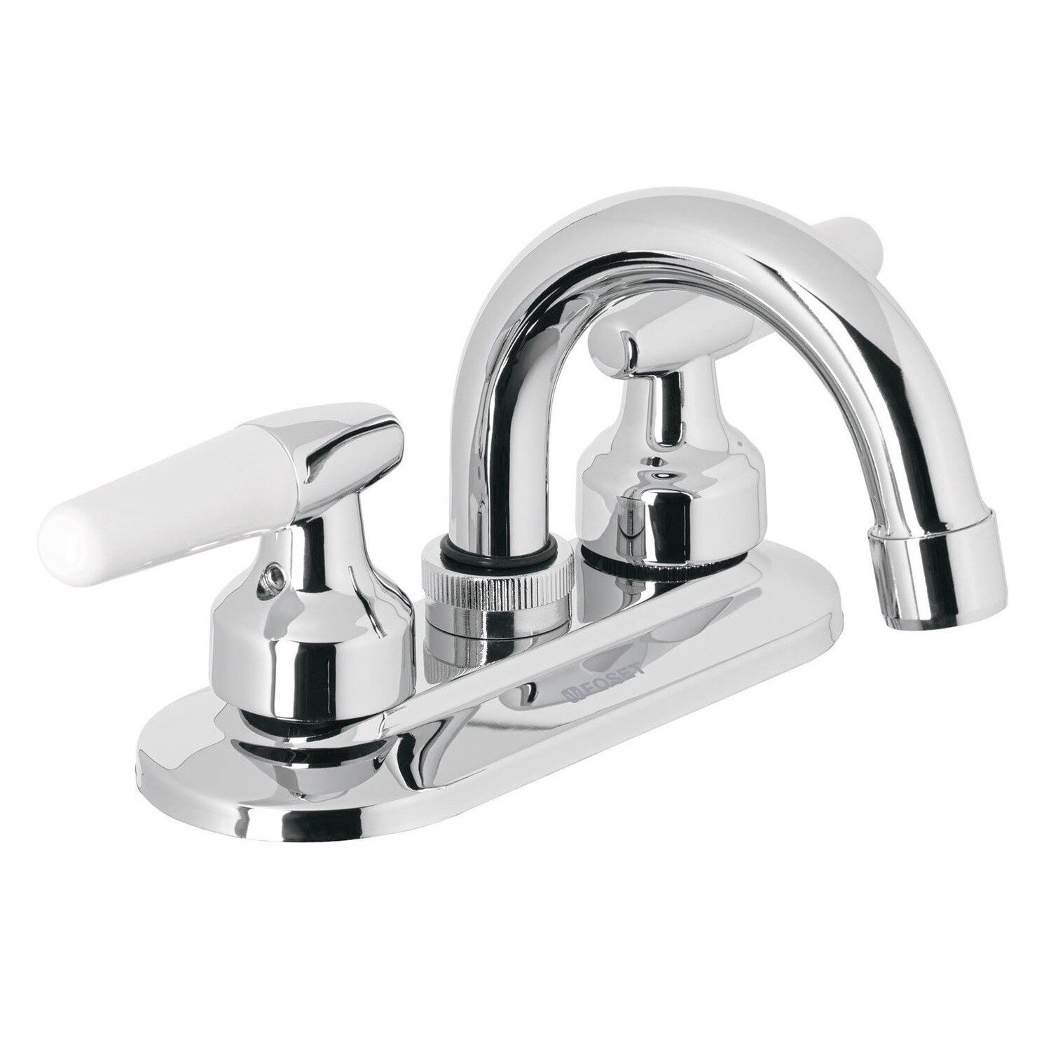 Mezcladora 4 para lavabo, cuello curvo, manerales cono COD 49204